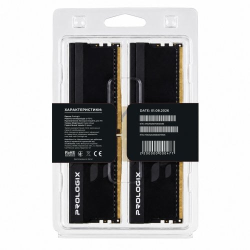 ОЗП Prologix DDR5 32GB (2x16GB) 5600Mhz Onyx Black (PRO32GB5600YB5K) купити в Україні | Telemart фото