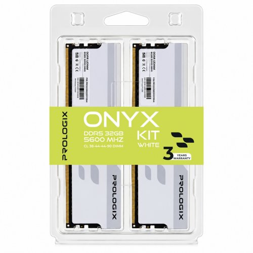 ОЗП Prologix DDR5 32GB (2x16GB) 5600Mhz Onyx White (PRO32GB5600YW5K) купити в Україні | Telemart фото