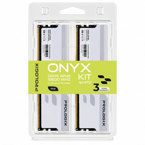 ОЗУ Prologix DDR5 32GB (2x16GB) 5600Mhz Onyx RGB White (PRO32GB5600YWR5K) купить в Украине | Telemart фото