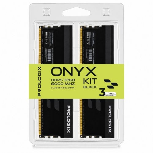 ОЗУ Prologix DDR5 32GB (2x16GB) 6000Mhz Onyx Black (PRO32GB6000YB5K) купить в Украине | Telemart фото