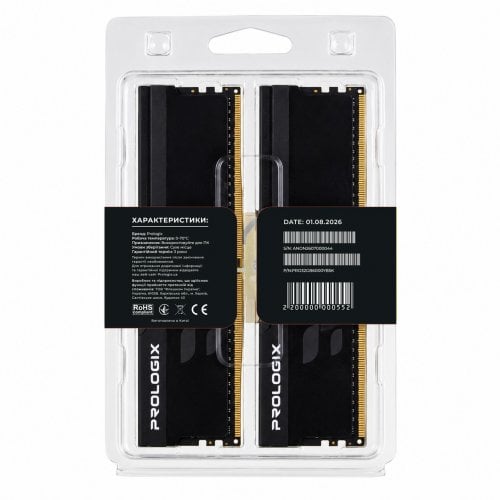 ОЗУ Prologix DDR5 32GB (2x16GB) 6000Mhz Onyx Black (PRO32GB6000YB5K) купить в Украине | Telemart фото