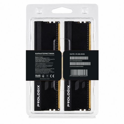 ОЗП Prologix DDR5 32GB (2x16GB) 6000Mhz Onyx RGB Black (PRO32GB6000YBR5K) купити в Україні | Telemart фото