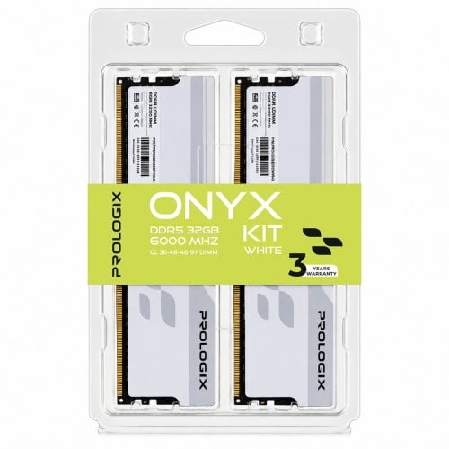ОЗУ Prologix DDR5 32GB (2x16GB) 6000Mhz Onyx White (PRO32GB6000YW5K) купить в Украине | Telemart фото