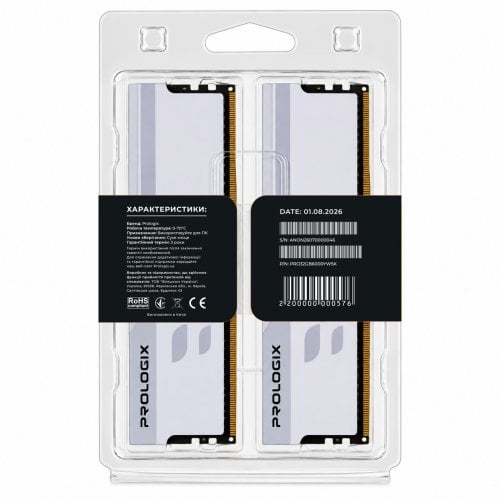 ОЗУ Prologix DDR5 32GB (2x16GB) 6000Mhz Onyx White (PRO32GB6000YW5K) купить в Украине | Telemart фото
