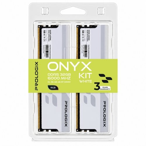 ОЗП Prologix DDR5 32GB (2x16GB) 6000Mhz Onyx RGB White (PRO32GB6000YWR5K) купити в Україні | Telemart фото