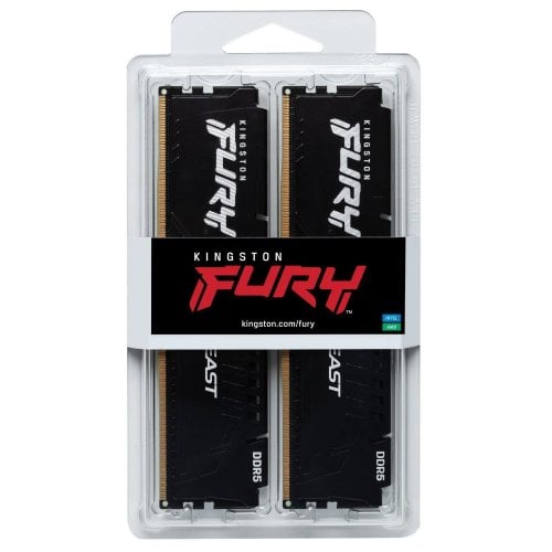 Уцінка озп Kingston DDR5 32GB (2x16GB) 6000Mhz FURY Beast Black (KF560C36BBE2K2-32) (Розкрита упаковка, 915354) купити в Україні | Telemart фото