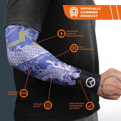 Геймерский рукав Blizzard Overwatch 2 Hanzo Tattoo Seamless XL (FOWSLEEVHANZTATXL) Blue купить в Украине | Telemart фото