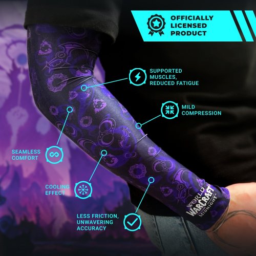 Геймерский рукав Blizzard World of Warcraft Midnight Limited Edition S (FWOWSLEEVMGHT260S) Black/Purple купить в Украине | Telemart фото