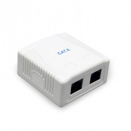 Розетка Cablexpert cat6 FTP 2 port surface mount box (NCAC-2F6-01) купити в Україні | Telemart фото