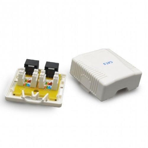 Розетка Cablexpert cat6 FTP 2 port surface mount box (NCAC-2F6-01) купити в Україні | Telemart фото