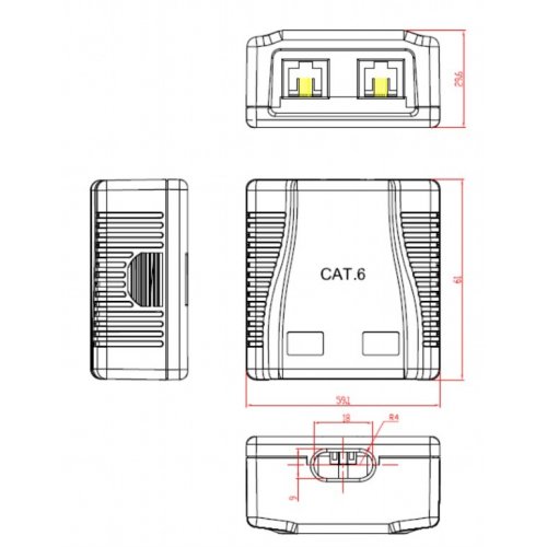 Розетка Cablexpert cat6 FTP 2 port surface mount box (NCAC-2F6-01) купити в Україні | Telemart фото