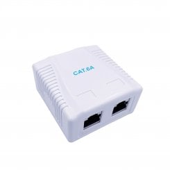 Розетка Cablexpert cat6A FTP 2 port surface mount box (NCAC-2F6A-01)