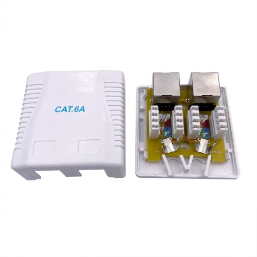Розетка Cablexpert cat6A FTP 2 port surface mount box (NCAC-2F6A-01) купити в Україні | Telemart фото