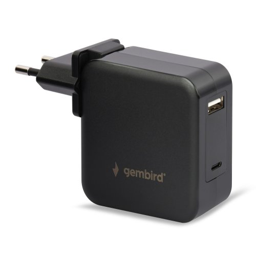 Зарядное устройство для ноутбука Gembird USB + USB Type-C 60W (NPA-PD60-01) Black купить в Украине | Telemart фото