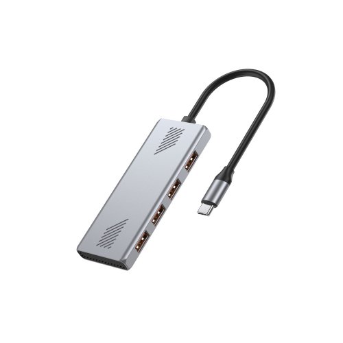 USB-хаб Gembird USB Type-C 4 in 1 (UHB-CM-U310-A4-01) Silver купити в Україні | Telemart фото