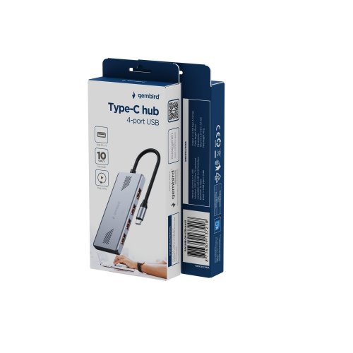 USB-хаб Gembird USB Type-C 4 in 1 (UHB-CM-U310-A4-01) Silver купити в Україні | Telemart фото