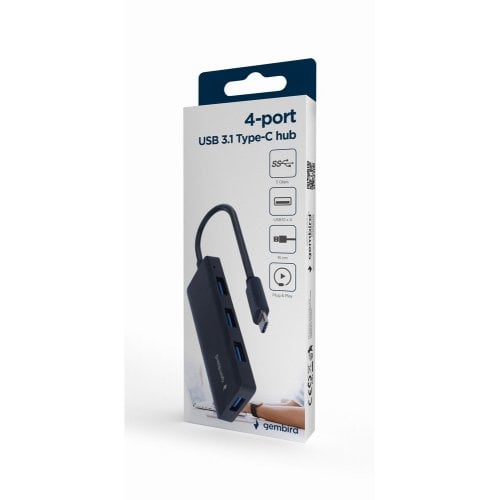 USB-хаб Gembird USB Type-C 4 in 1 (UHB-CM-U3P4-02) Black купить в Украине | Telemart фото