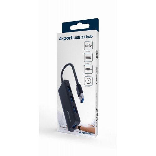 USB-хаб Gembird USB 3.1 4 in 1 (UHB-U3P4-03) Black купить в Украине | Telemart фото