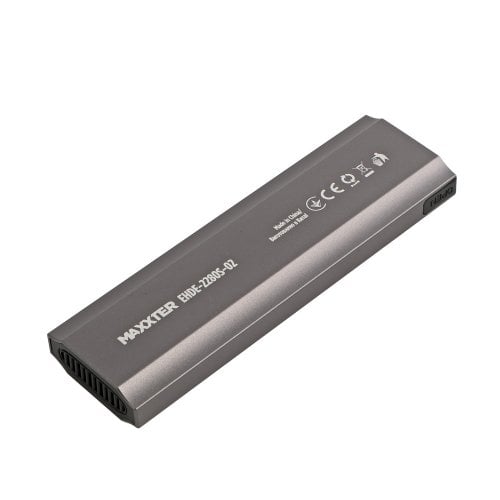 Зовнішня кишеня Maxxter M.2 SSD NVME Enclosure USB 3.1 (EHDE-2280S-02) Grey купити в Україні | Telemart фото