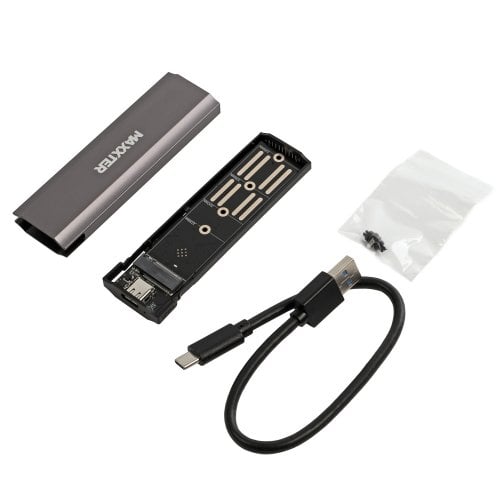 Зовнішня кишеня Maxxter M.2 SSD NVME Enclosure USB 3.1 (EHDE-2280S-02) Grey купити в Україні | Telemart фото