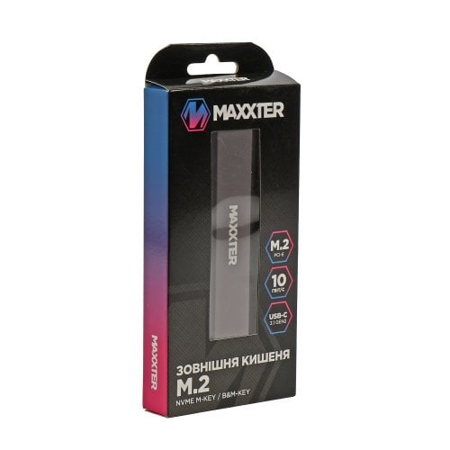 Зовнішня кишеня Maxxter M.2 SSD NVME Enclosure USB 3.1 (EHDE-2280S-02) Grey купити в Україні | Telemart фото