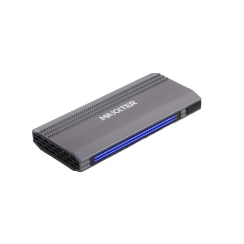 Зовнішня кишеня Maxxter M.2 SSD NVME Enclosure RGB USB 3.1 (EHDE-2280SRGB-01) Grey купити в Україні | Telemart фото