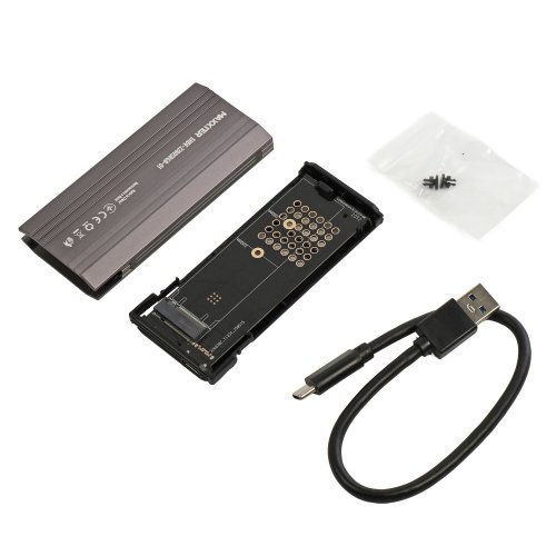 Зовнішня кишеня Maxxter M.2 SSD NVME Enclosure RGB USB 3.1 (EHDE-2280SRGB-01) Grey купити в Україні | Telemart фото