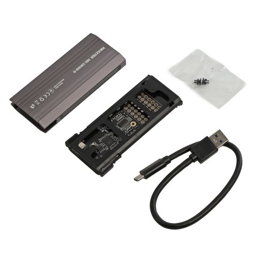 Зовнішня кишеня Maxxter M.2 SSD NVME Enclosure RGB USB 3.1 (EHDE-2280SRGB-01) Grey купити в Україні | Telemart фото