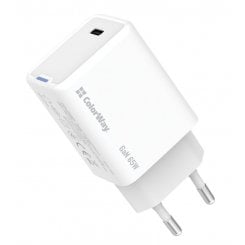 Уцінка мережевий зарядний пристрій ColorWay GaN Mini USB Type-C 65W (CW-CHS049PD-WT) White (Розкрита упаковка, 915951)