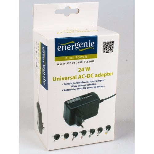 Мережевий зарядний пристрій EnerGenie Universal DC Adapter 24W (EG-MC-009) Black купити в Україні | Telemart фото