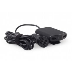 Автомобильное зарядное устройство EnerGenie 4 x USB 48W (EG-4U-CAR-01) Black