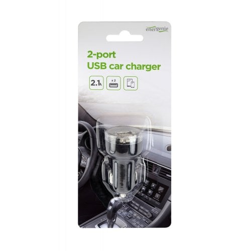 Автомобильное зарядное устройство EnerGenie 2 x USB 2.1A (EG-U2C2A-CAR-02) Black купить в Украине | Telemart фото