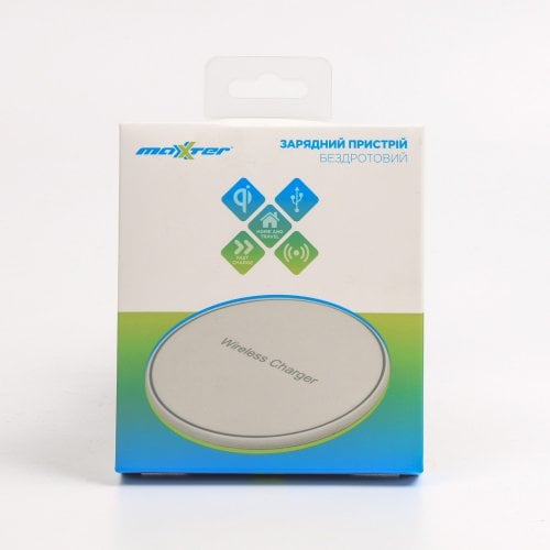 Бездротовий зарядний пристрій Maxxter Qi Wireless (M-QIF-03) White купити в Україні | Telemart фото