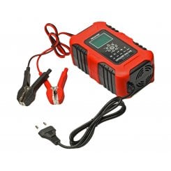 Зарядний пристрій для автомобільного акумулятора Maxxter Battery Charger 12V/24V 10A LCD (MX-CHR-1224V10A) Red