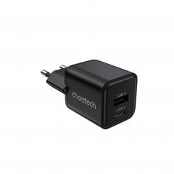 Мережевий зарядний пристрій Choetech GaN USB + USB Type-C 30W (PD5012-EU-BK) Black