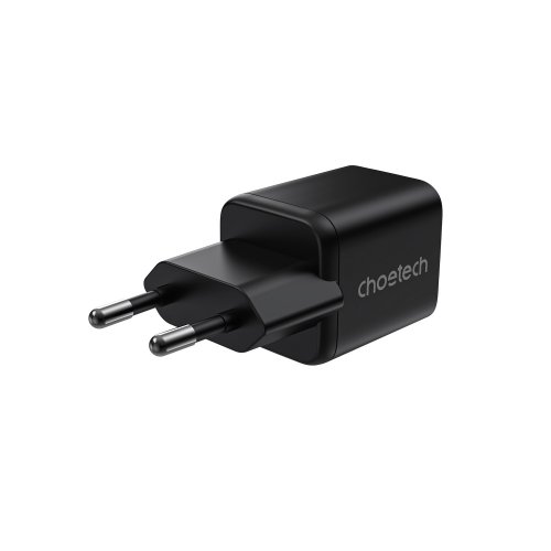 Мережевий зарядний пристрій Choetech GaN USB + USB Type-C 30W (PD5012-EU-BK) Black купити в Україні | Telemart фото