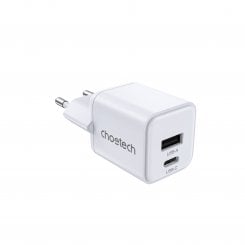 Сетевое зарядное устройство Choetech GaN USB + USB Type-C 30W (PD5012-EU-WH) White
