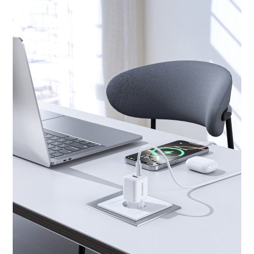 Мережевий зарядний пристрій Choetech GaN USB + USB Type-C 30W (PD5012-EU-WH) White купити в Україні | Telemart фото