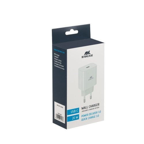 Сетевое зарядное устройство Rivacase USB Type-C 20W (PS4101 W00) White купить в Украине | Telemart фото