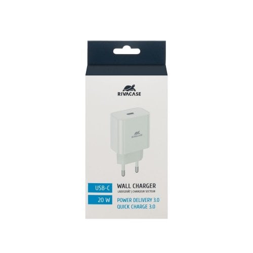 Сетевое зарядное устройство Rivacase USB Type-C 20W (PS4101 W00) White купить в Украине | Telemart фото