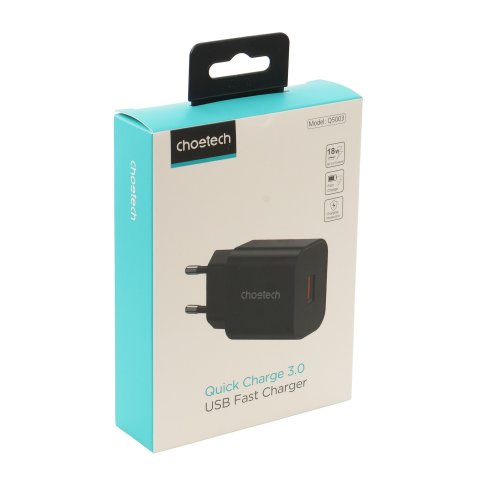Сетевое зарядное устройство Choetech USB 18W (Q5003-EU-BK) Black купить в Украине | Telemart фото