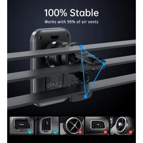 Автомобільний зарядний пристрій Choetech MagSafe Wireless 15W (T206-F-ACBK) Black купити в Україні | Telemart фото