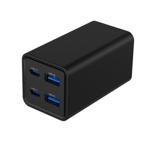 Сетевое зарядное устройство Gembird GaN 2 x USB + 2 x USB Type-C 65W (TA-UC-2A2C-PD65-01-BK) Black купить в Украине | Telemart фото