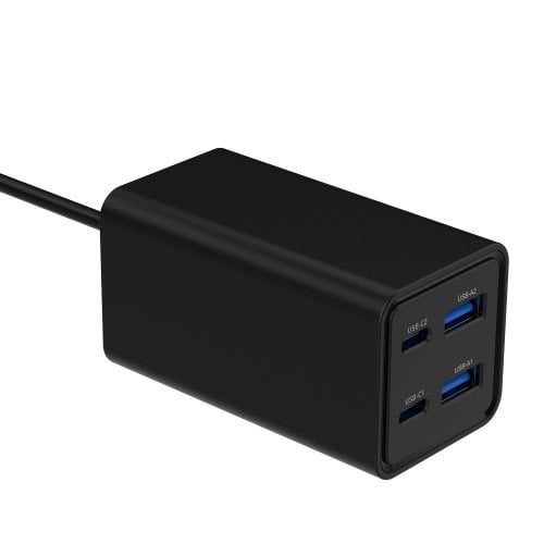 Сетевое зарядное устройство Gembird GaN 2 x USB + 2 x USB Type-C 65W (TA-UC-2A2C-PD65-01-BK) Black купить в Украине | Telemart фото