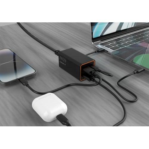 Сетевое зарядное устройство Gembird GaN 2 x USB + 2 x USB Type-C 65W (TA-UC-2A2C-PD65-01-BK) Black купить в Украине | Telemart фото