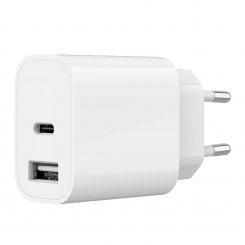 Мережевий зарядний пристрій Gembird USB + USB Type-C 12W (TA-UC-2AC12-01) White