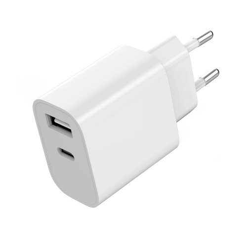 Мережевий зарядний пристрій Gembird USB + USB Type-C 12W (TA-UC-2AC12-01) White купити в Україні | Telemart фото