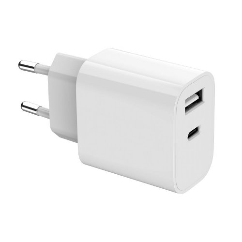 Мережевий зарядний пристрій Gembird USB + USB Type-C 12W (TA-UC-2AC12-01) White купити в Україні | Telemart фото