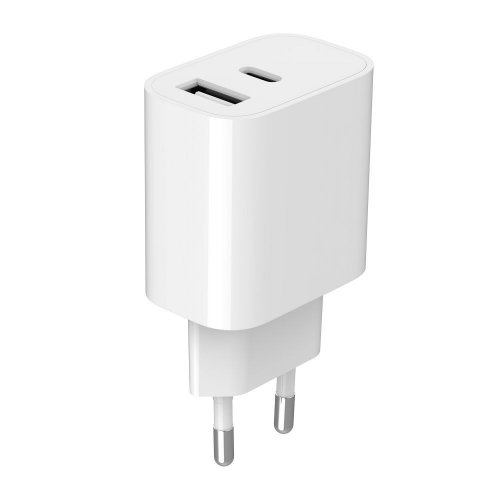 Мережевий зарядний пристрій Gembird USB + USB Type-C 12W (TA-UC-2AC12-01) White купити в Україні | Telemart фото
