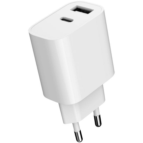 Мережевий зарядний пристрій Gembird USB + USB Type-C 12W (TA-UC-2AC12-01) White купити в Україні | Telemart фото